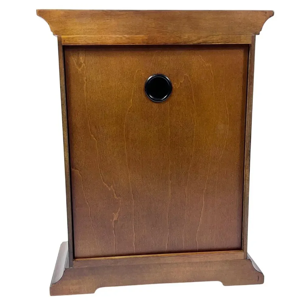 Seiko Baron Brown Wood Gold Mantel Pendulum Clock Dual Chimes QXQ034B New
